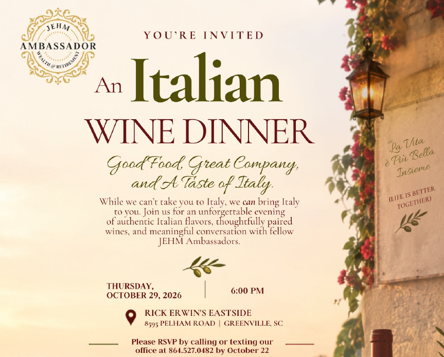 JEHM Ambassador Italian Wine Dinner