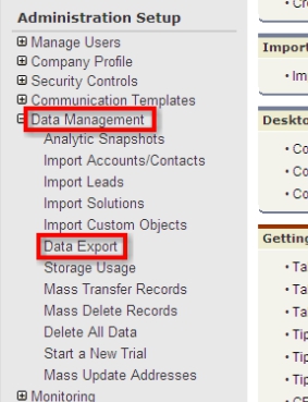 Data Export - Salesforce CRM