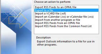 Export to a file - Outlook