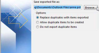 Backup File Name and Location - Outlook