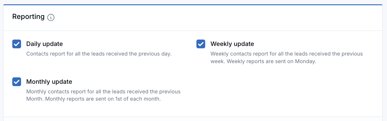 Reporting Notifications