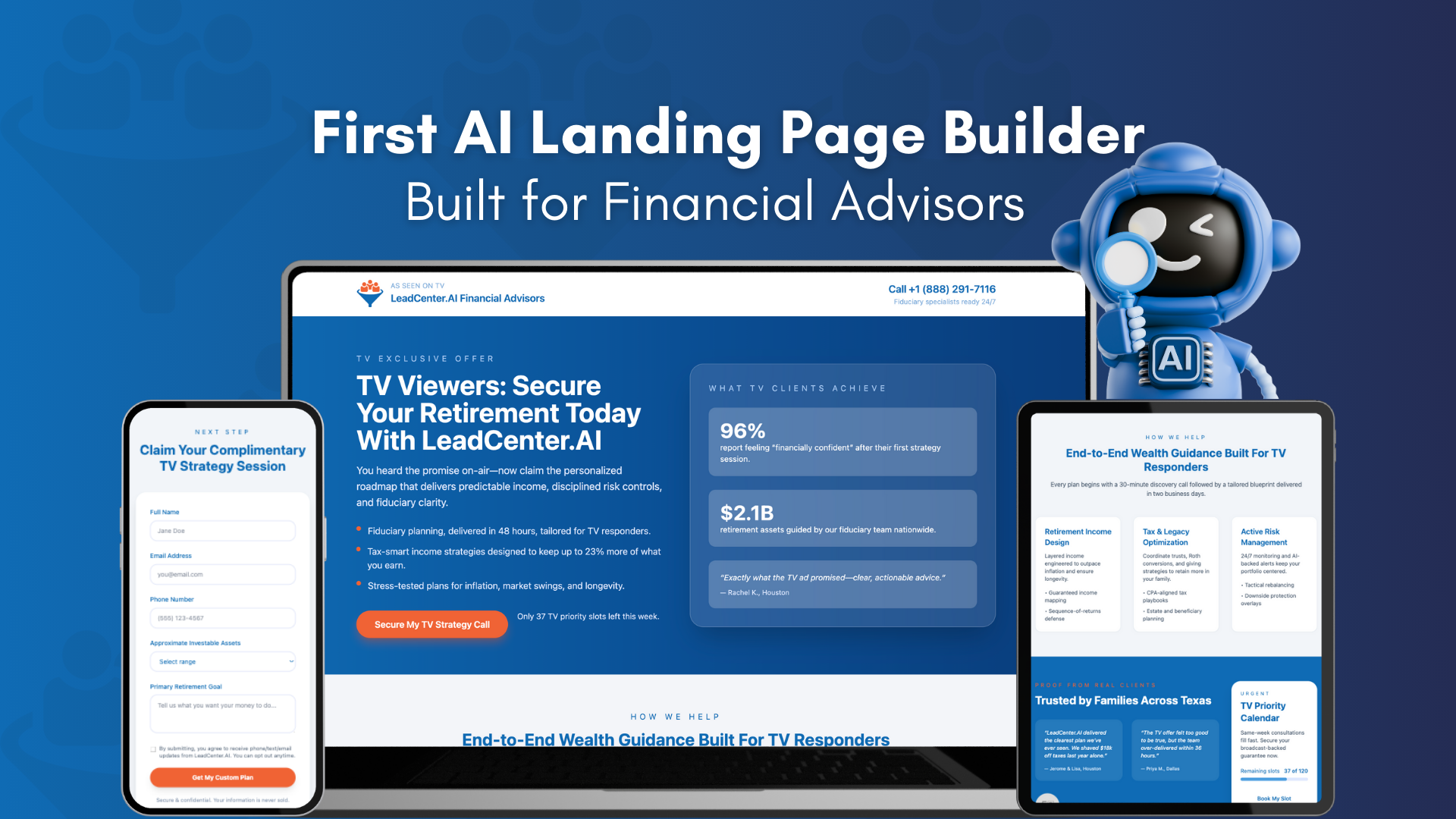 AI Landing Page Builder for Financial Advisors