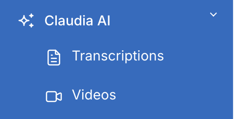 Claudia AI section in the LeadCenter sidebar navigation
