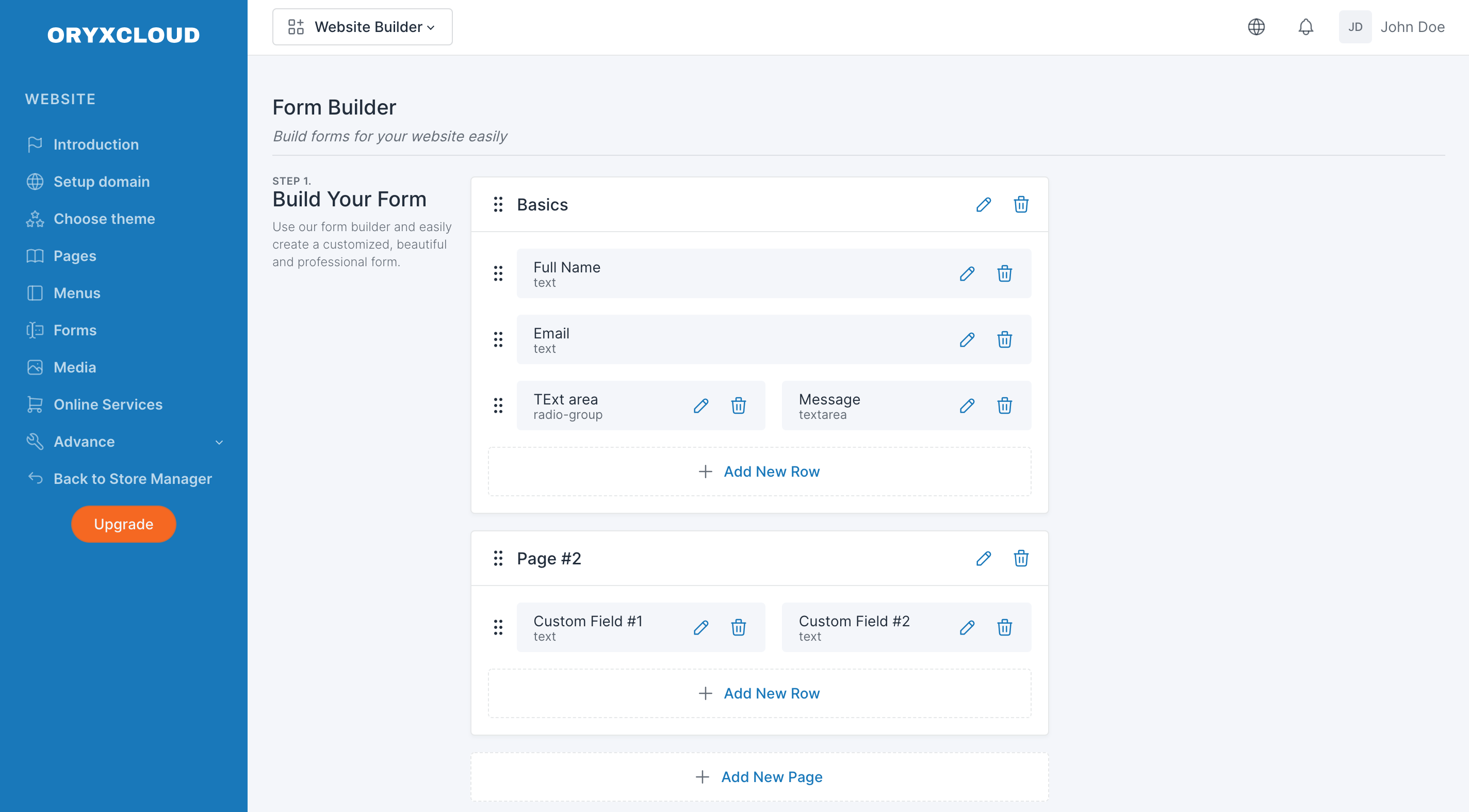 Create custom quotation forms with free form builder